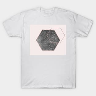 Blush geometric industrial grey T-Shirt